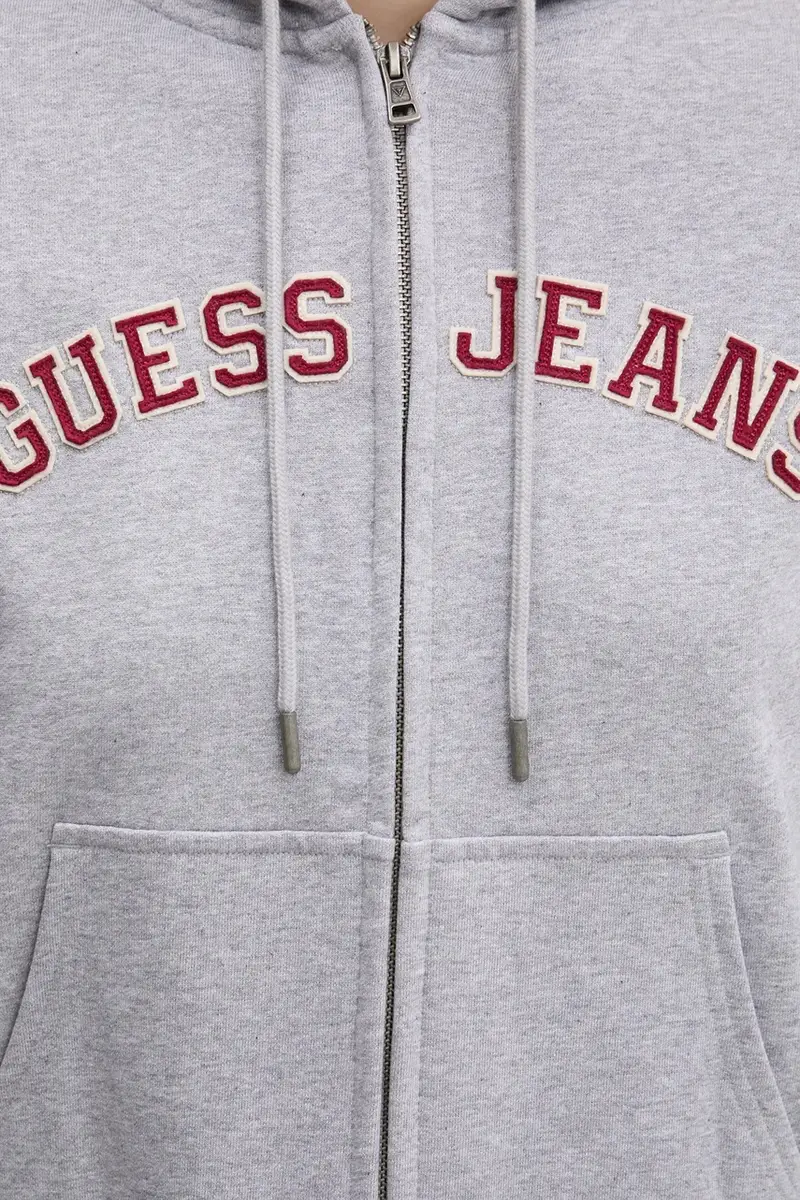 felpa in cotone donna colore grigio con cappuccio W5RQ20 K68I4 miniatura 5