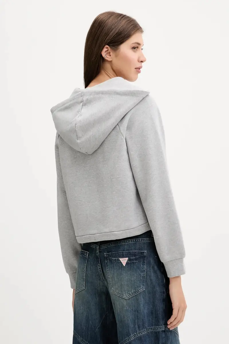 felpa in cotone donna colore grigio con cappuccio W5YQ14 KCPR1 miniatura 3