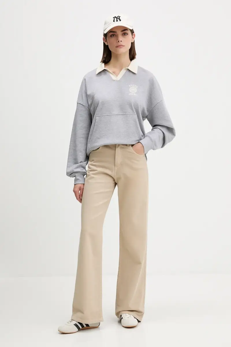 felpa in cotone donna colore grigio W5YQ16 K68I4 miniatura 2