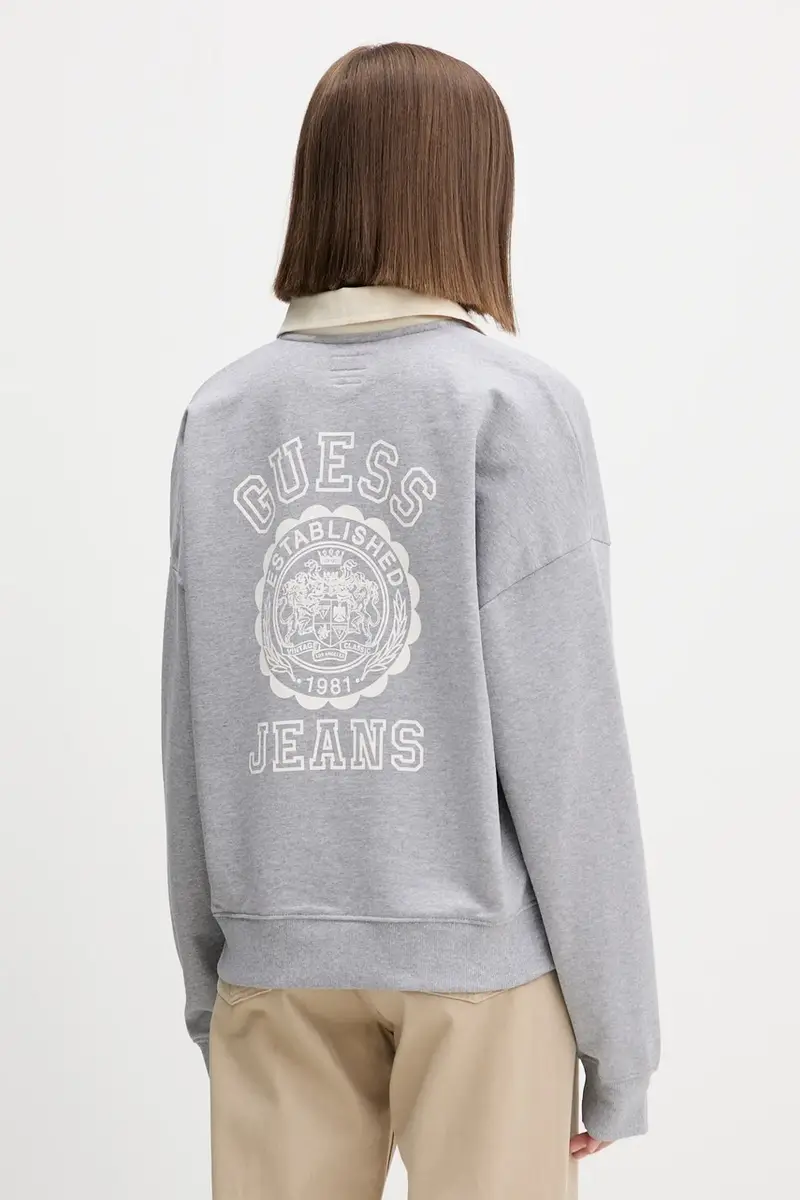 felpa in cotone donna colore grigio W5YQ16 K68I4 miniatura 3