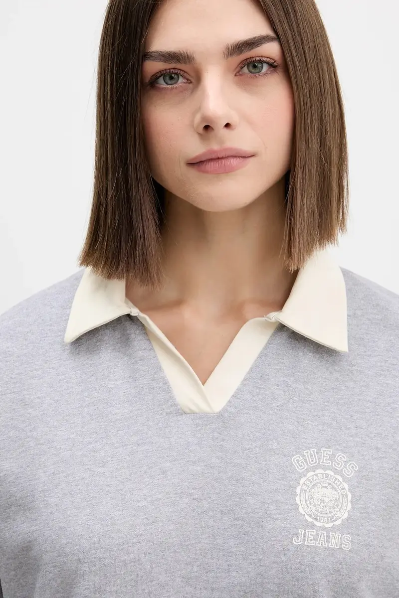 felpa in cotone donna colore grigio W5YQ16 K68I4 miniatura 4