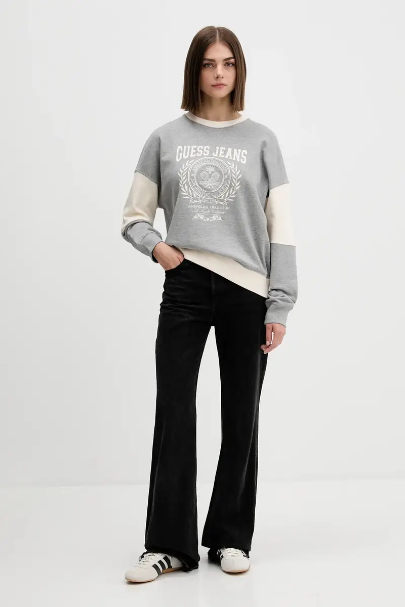 felpa in cotone donna colore grigio W5YQ20 K68I4 miniatura 2