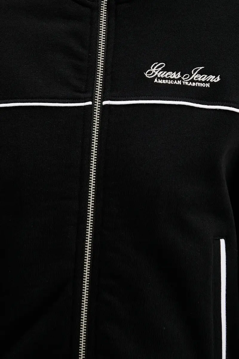 felpa in cotone donna colore nero con applicazione W5YQ17 K68I4 miniatura 5