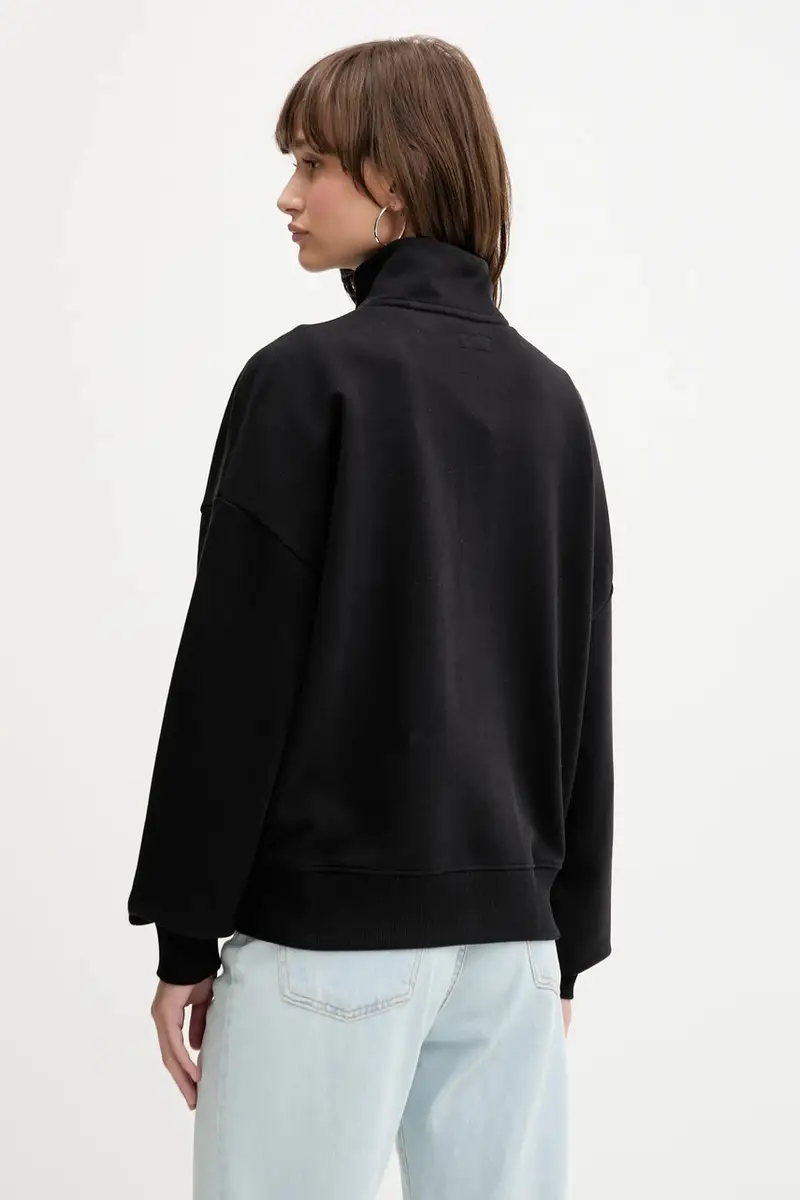 felpa in cotone donna colore nero W5YQ09 K68I4 miniatura 3