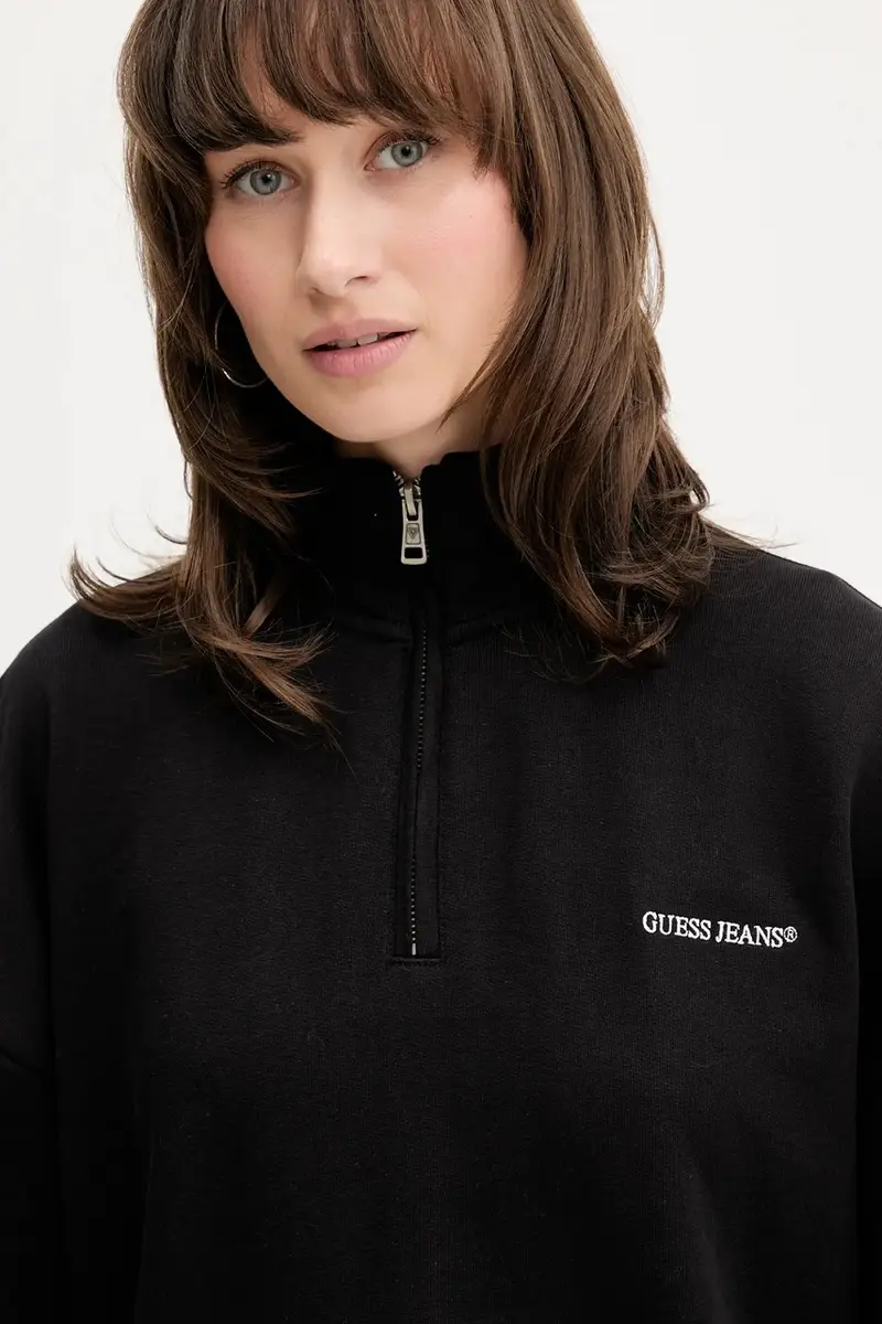 felpa in cotone donna colore nero W5YQ09 K68I4 miniatura 4