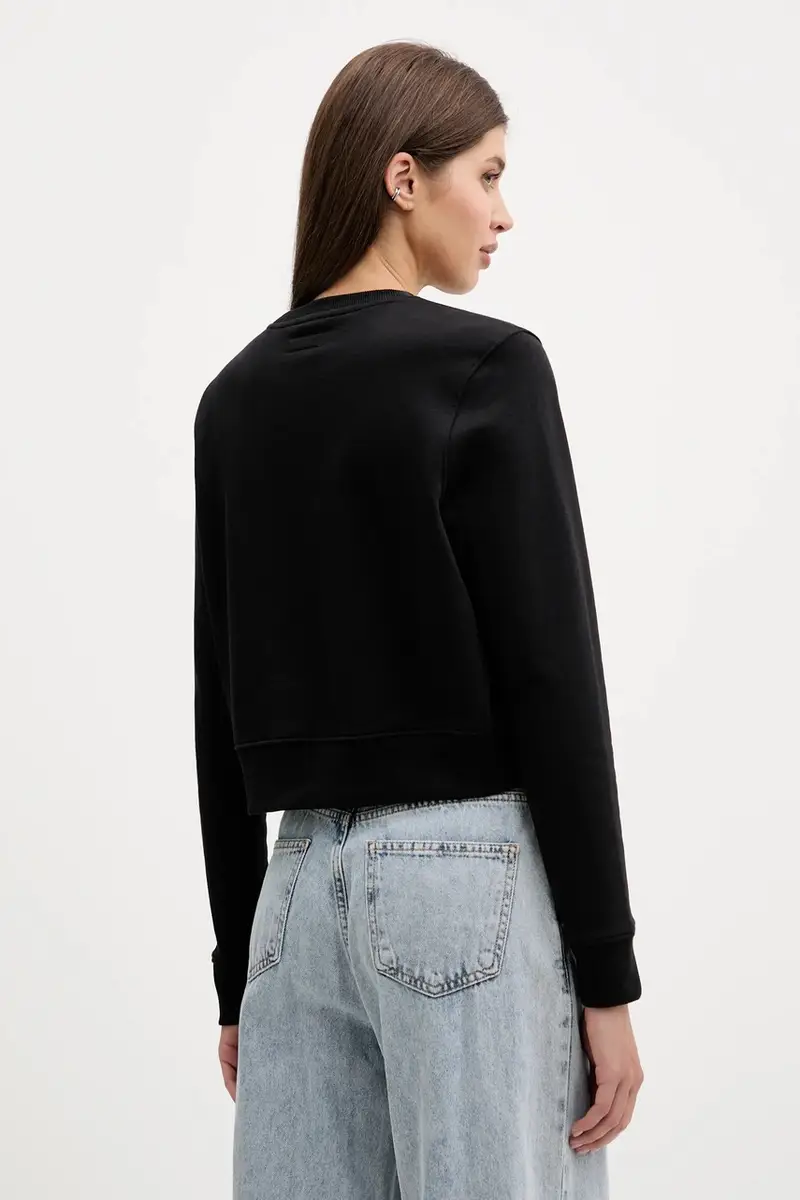 felpa in cotone donna colore nero W5YQ15 K68I4 miniatura 3