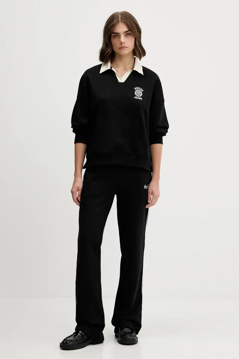 felpa in cotone donna colore nero W5YQ16 K68I4 miniatura 2