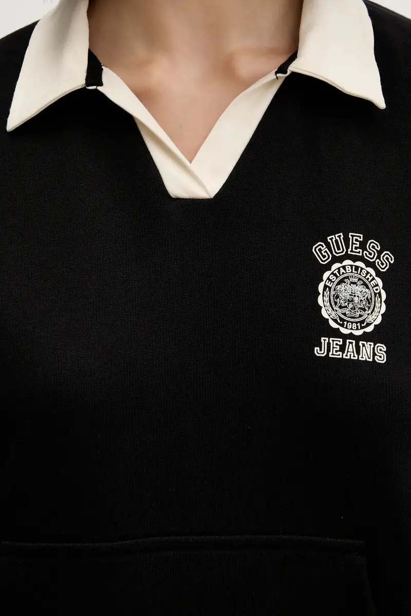 felpa in cotone donna colore nero W5YQ16 K68I4 miniatura 5