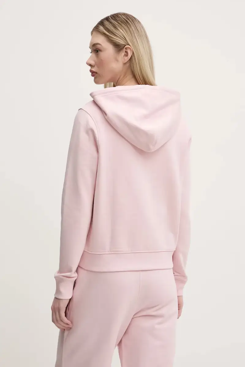 felpa in cotone donna colore rosa con cappuccio W5RQ20 K68I4 miniatura 3