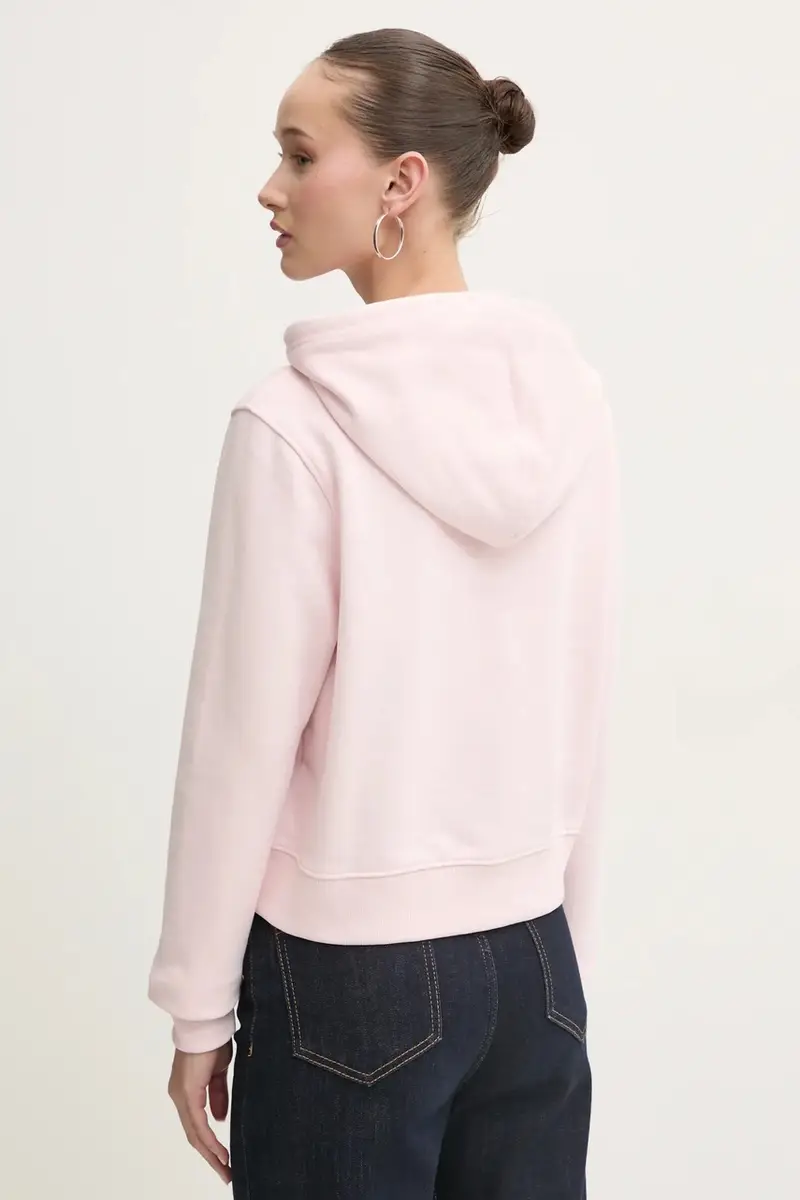 felpa in cotone donna colore rosa con cappuccio W5RQ29 K68I4 miniatura 3