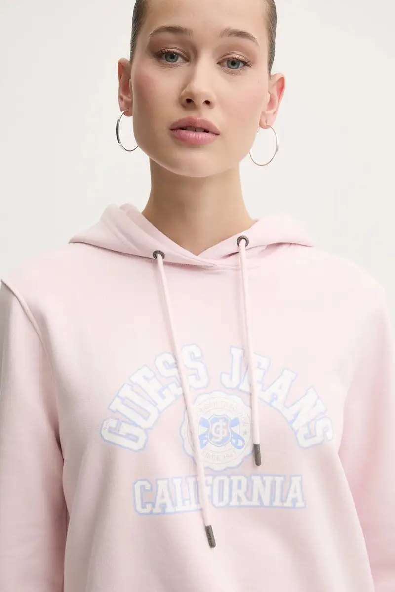 felpa in cotone donna colore rosa con cappuccio W5RQ29 K68I4 miniatura 4