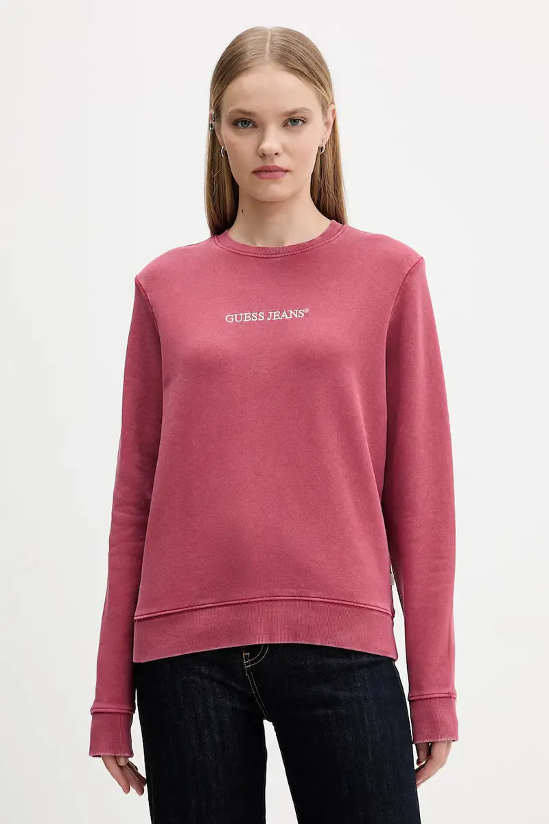 felpa in cotone donna colore rosa W5BQ17 KCPR1