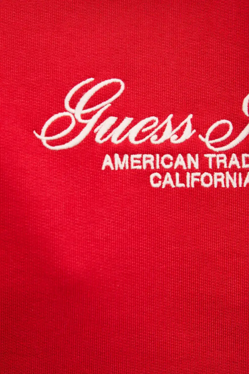 felpa in cotone donna colore rosso con cappuccio con applicazione W5YQ13 K68I4 miniatura 5