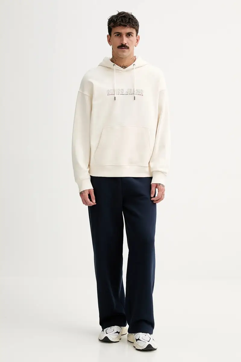 felpa in cotone uomo colore beige con cappuccio M5BQ30 KCPR1 miniatura 2