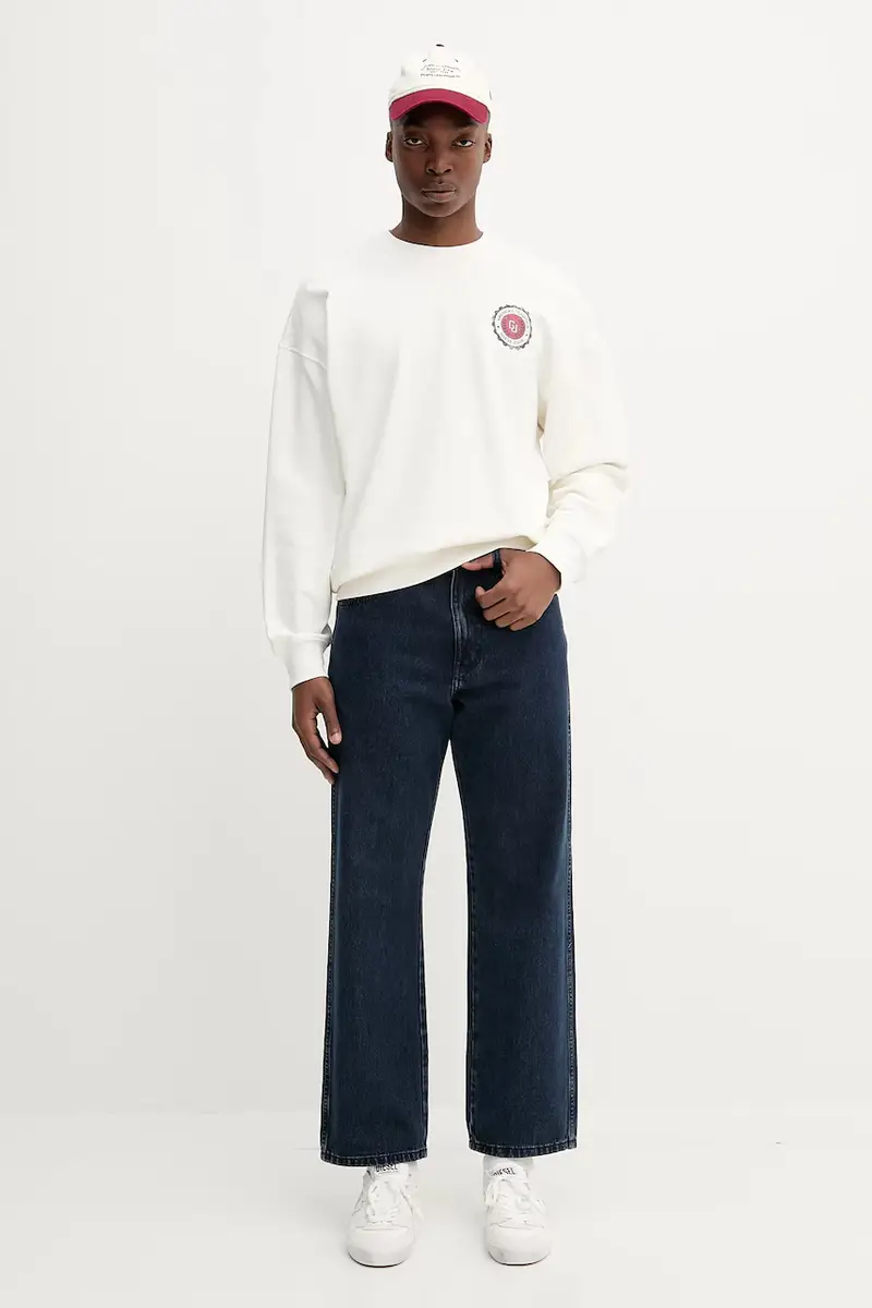 felpa in cotone uomo colore beige M5YQ13 KCPR1 miniatura 2