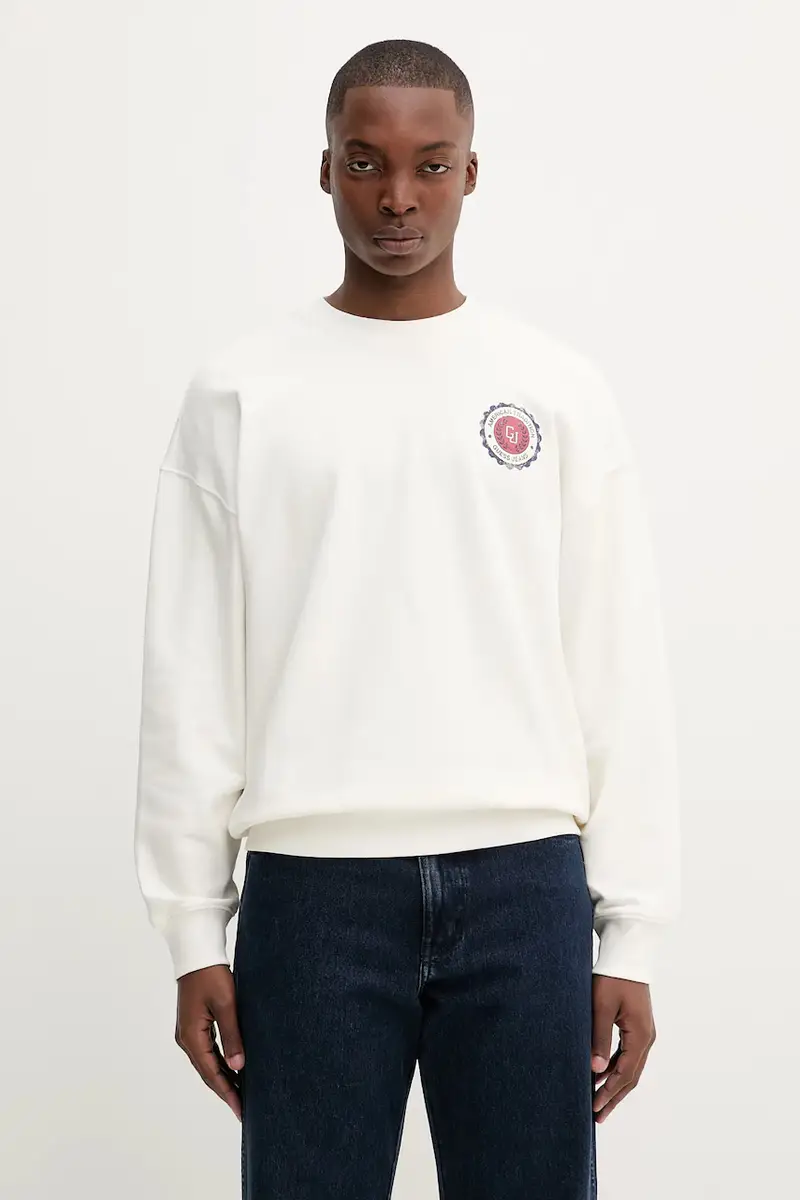 felpa in cotone uomo colore beige M5YQ13 KCPR1 miniatura 3