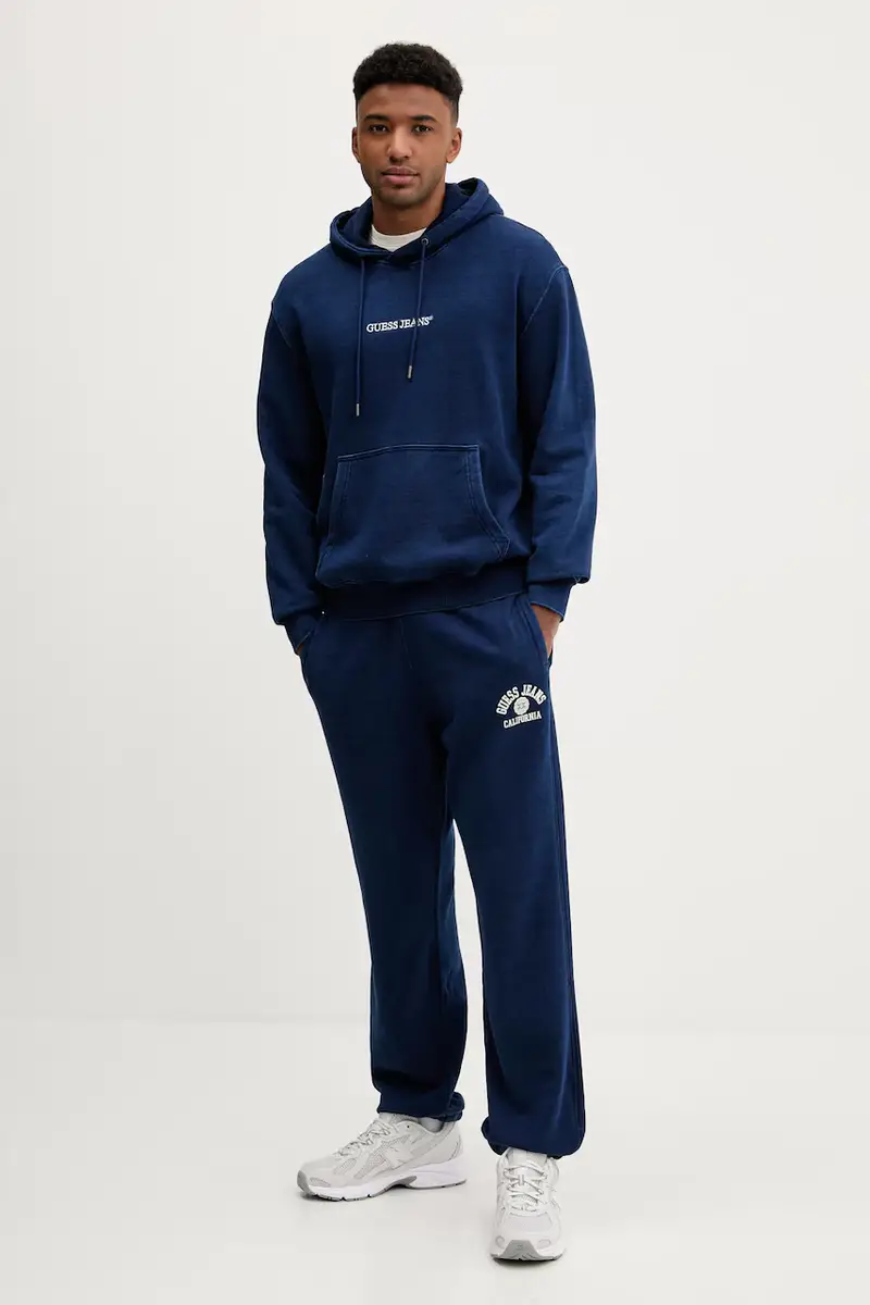 felpa in cotone uomo colore blu navy con cappuccio M5YQ27 KCXQ1 miniatura 2