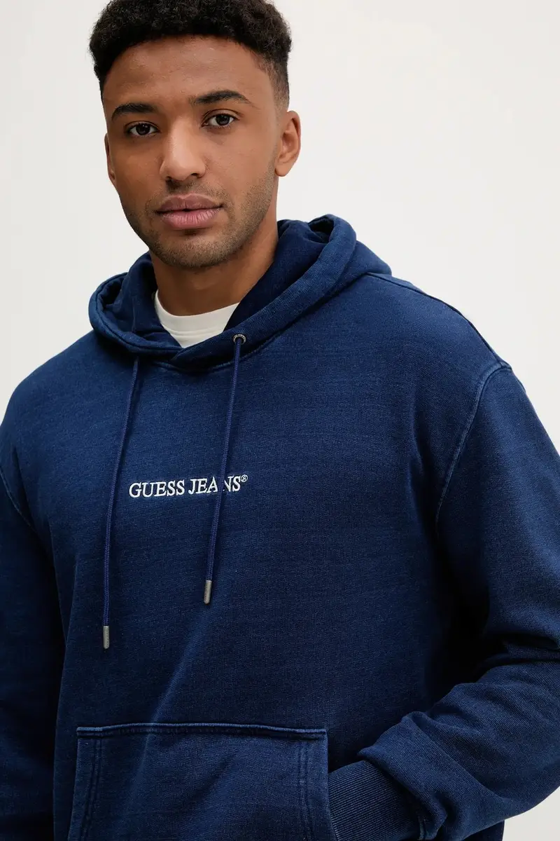 felpa in cotone uomo colore blu navy con cappuccio M5YQ27 KCXQ1 miniatura 4