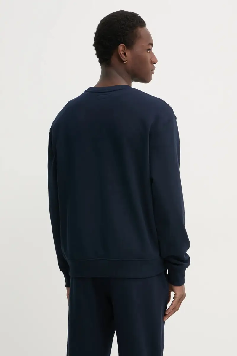 felpa in cotone uomo colore blu navy M5RQ40 KCPR1 miniatura 3