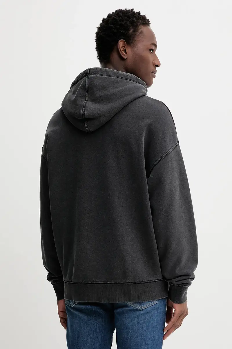 felpa in cotone uomo colore grigio con cappuccio M5BQ30 KCPR1 miniatura 3