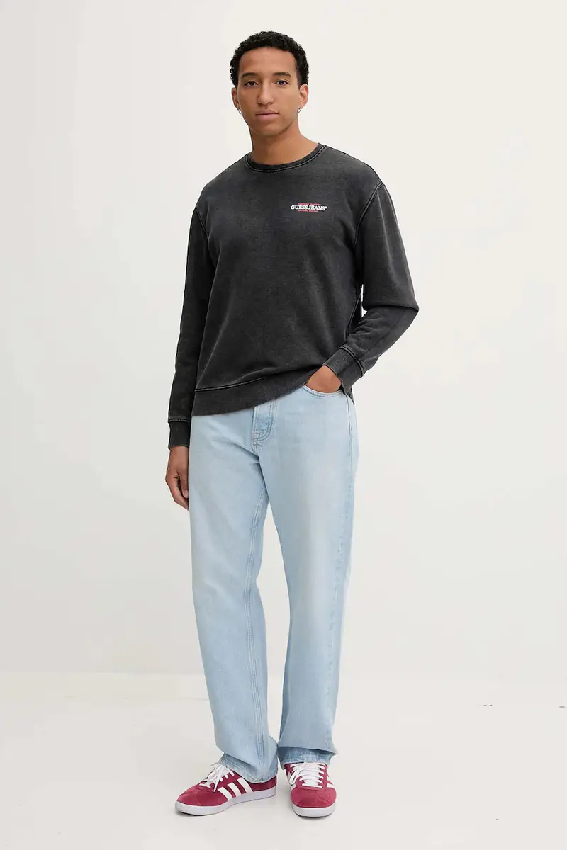 felpa in cotone uomo colore grigio M5BQ34 KCPR1 miniatura 2