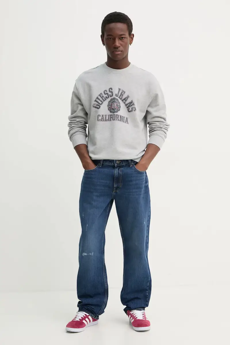 felpa in cotone uomo colore grigio M5RQ40 KCPR1 miniatura 2