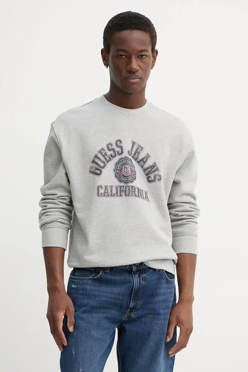 felpa in cotone uomo colore grigio M5RQ40 KCPR1