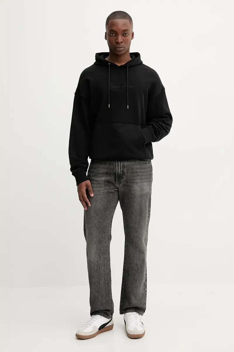 felpa in cotone uomo colore nero con cappuccio M5YQ16 KCPR1 miniatura 2