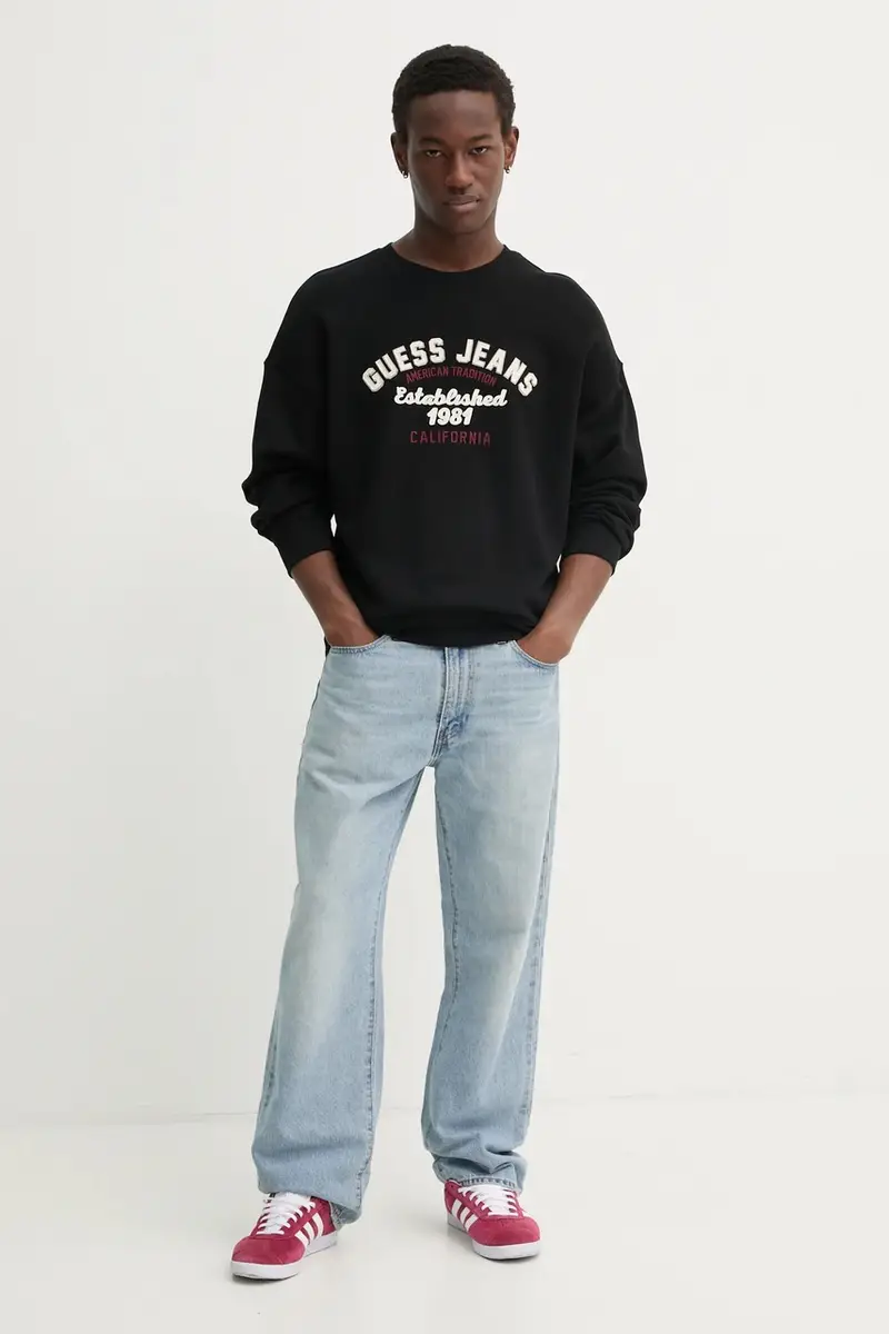 felpa in cotone uomo colore nero M5RQ35 KCPR1 miniatura 2