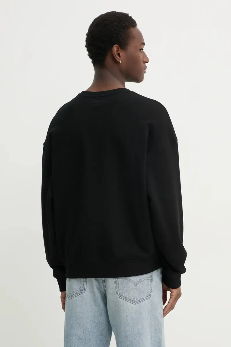 felpa in cotone uomo colore nero M5RQ35 KCPR1 miniatura 3