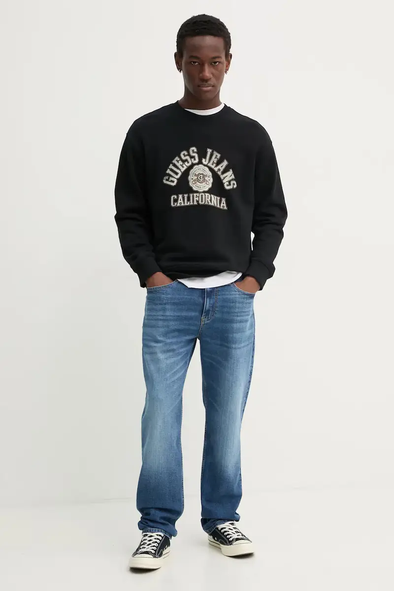 felpa in cotone uomo colore nero M5RQ40 KCPR1 miniatura 2