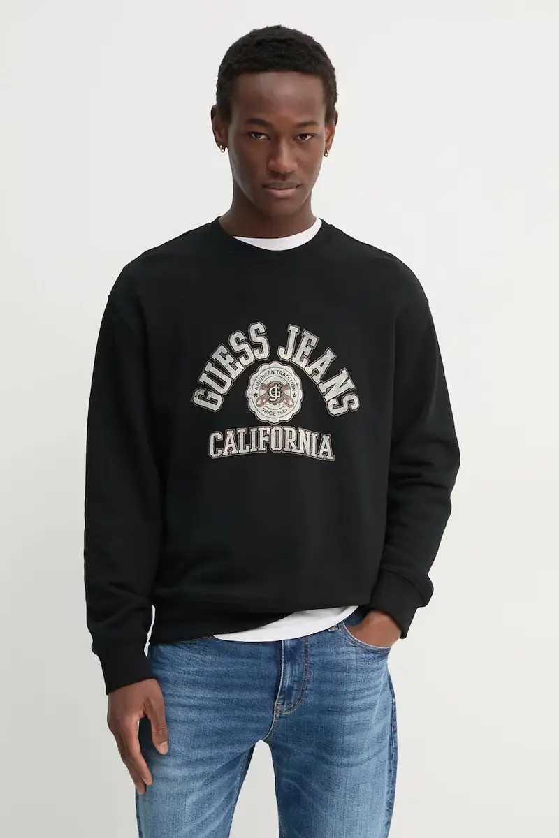 felpa in cotone uomo colore nero M5RQ40 KCPR1