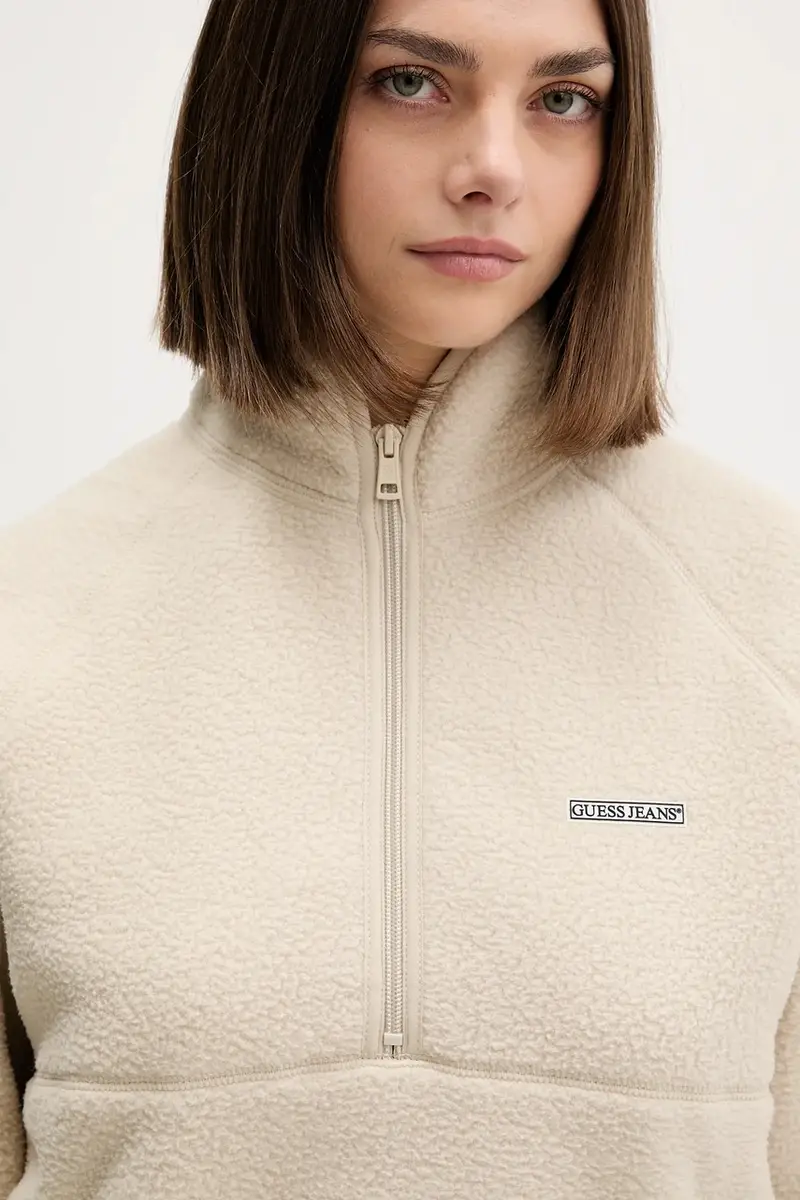 felpa in pile donna colore beige W5BQ18 K1042 miniatura 4