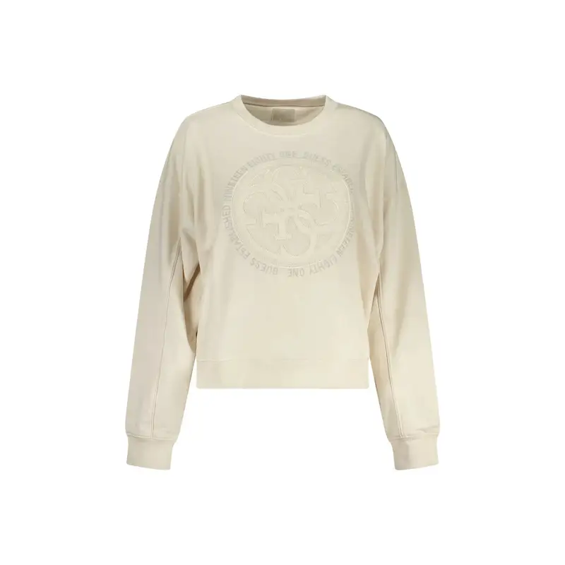 Felpa Maniche Lunghe Donna Bianca Ricamo Bianco