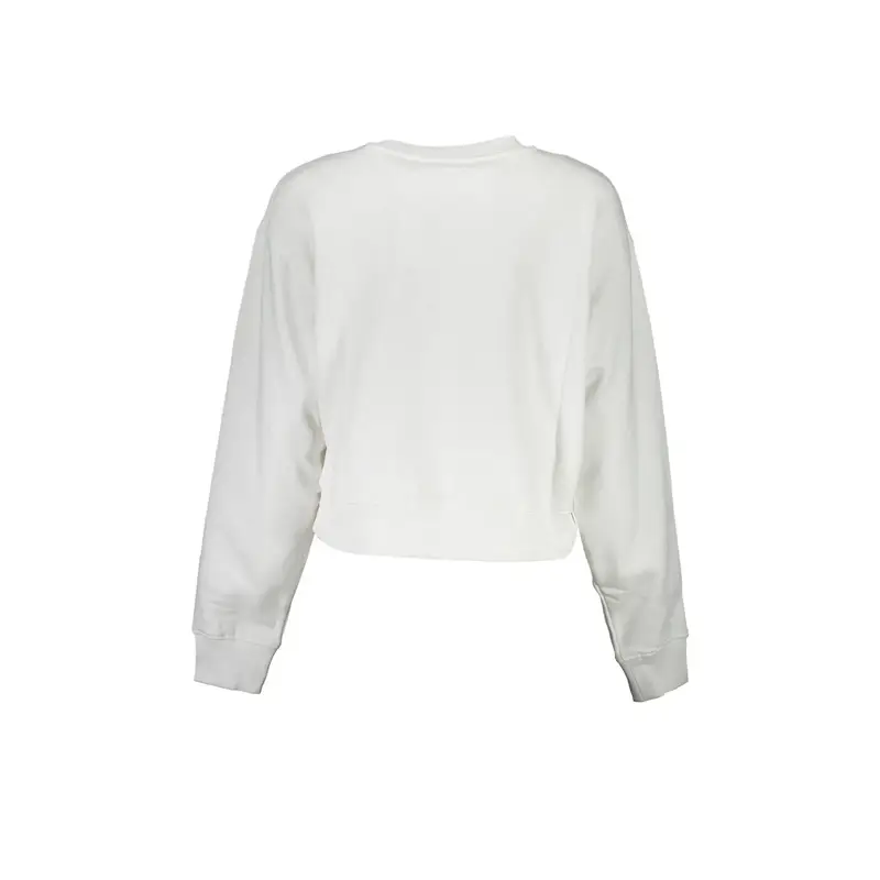 Felpa Maniche Lunghe Donna Bianca Stampa Logo Bianco miniatura 2