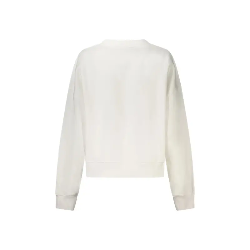 Felpa Maniche Lunghe Donna Bianca Stampa Logo Bianco miniatura 2