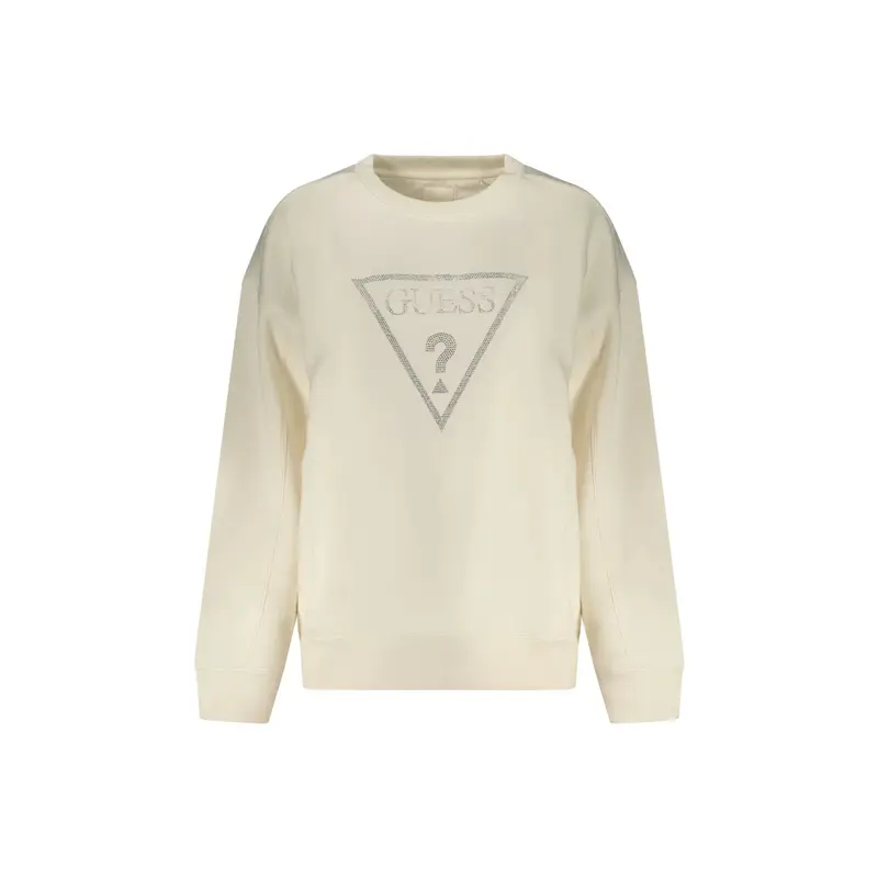 Felpa Maniche Lunghe Donna Bianca Stampa Logo Bianco