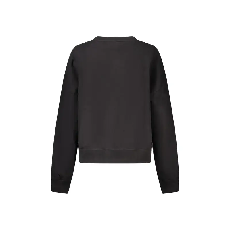 Felpa Maniche Lunghe Donna Nera Stampa Logo Nero miniatura 2