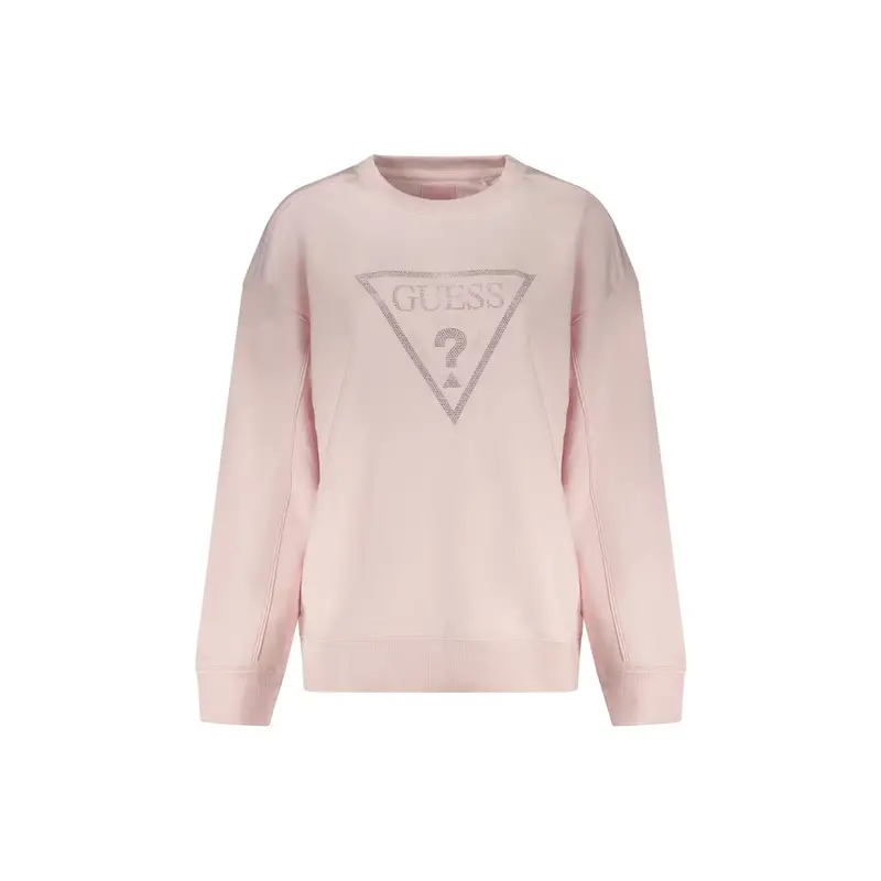 Felpa Maniche Lunghe Donna Rosa Stampa Logo