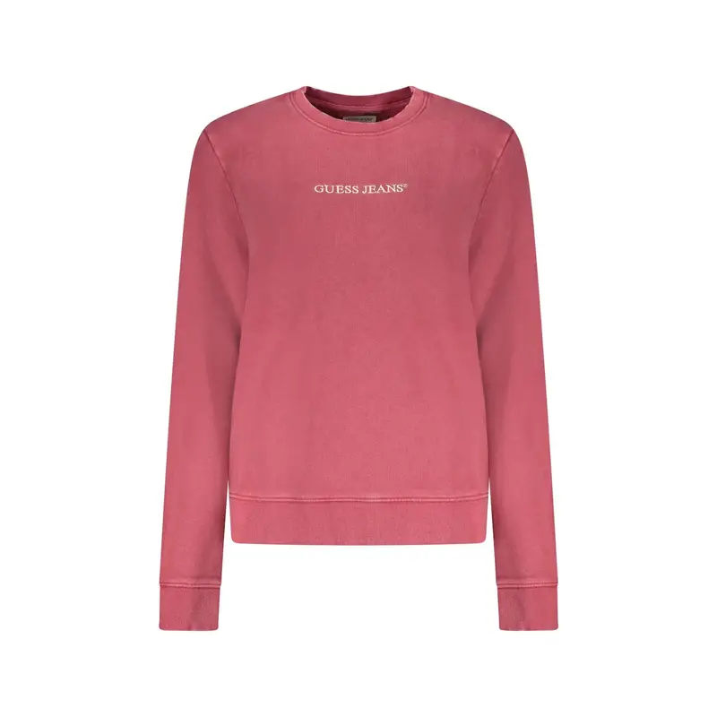 Felpa Maniche Lunghe Donna Rossa Ricamo Rosso