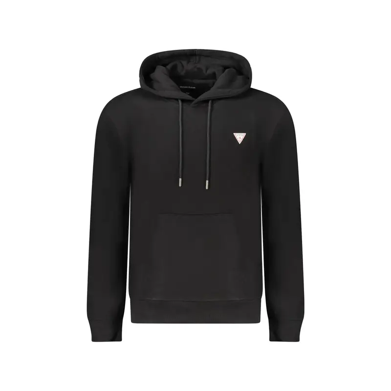 Felpa Maniche Lunghe Uomo Nera Logo Nero