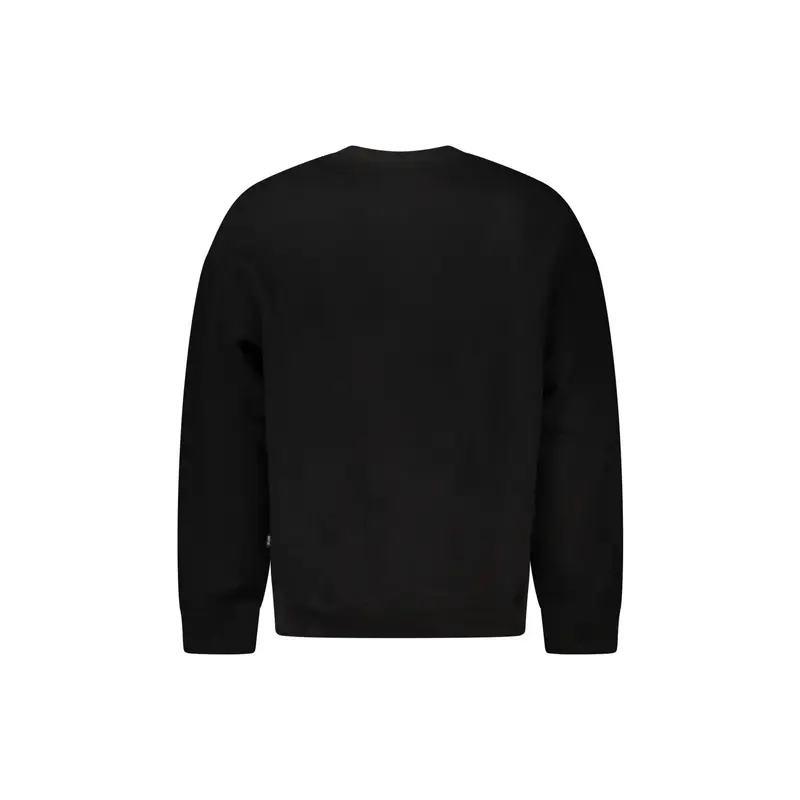 Felpa Maniche Lunghe Uomo Nera Stampa Logo Nero miniatura 2