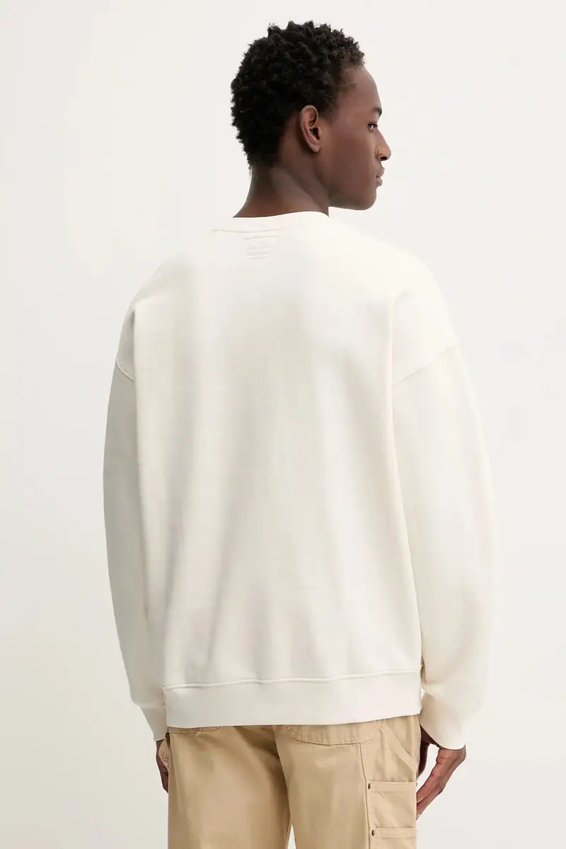 felpa uomo colore beige con applicazione M5BQ24 K9V31 miniatura 3