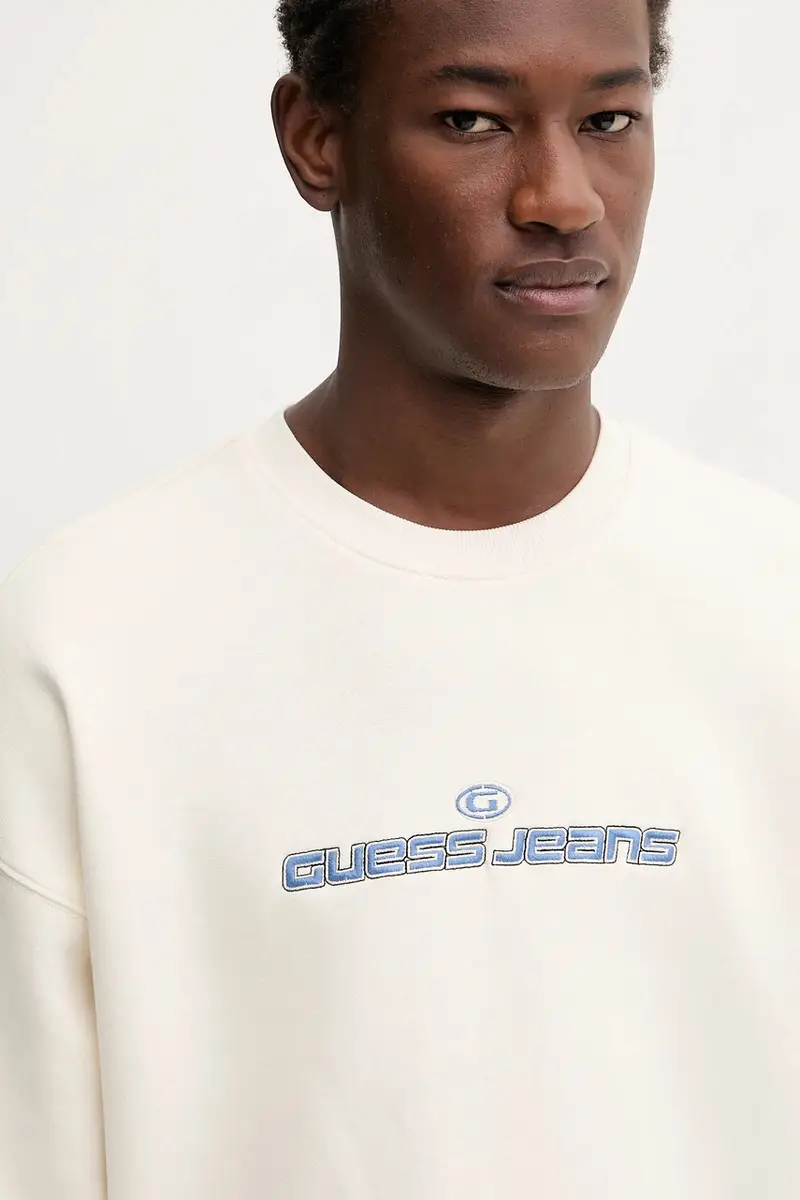 felpa uomo colore beige con applicazione M5BQ24 K9V31 miniatura 4