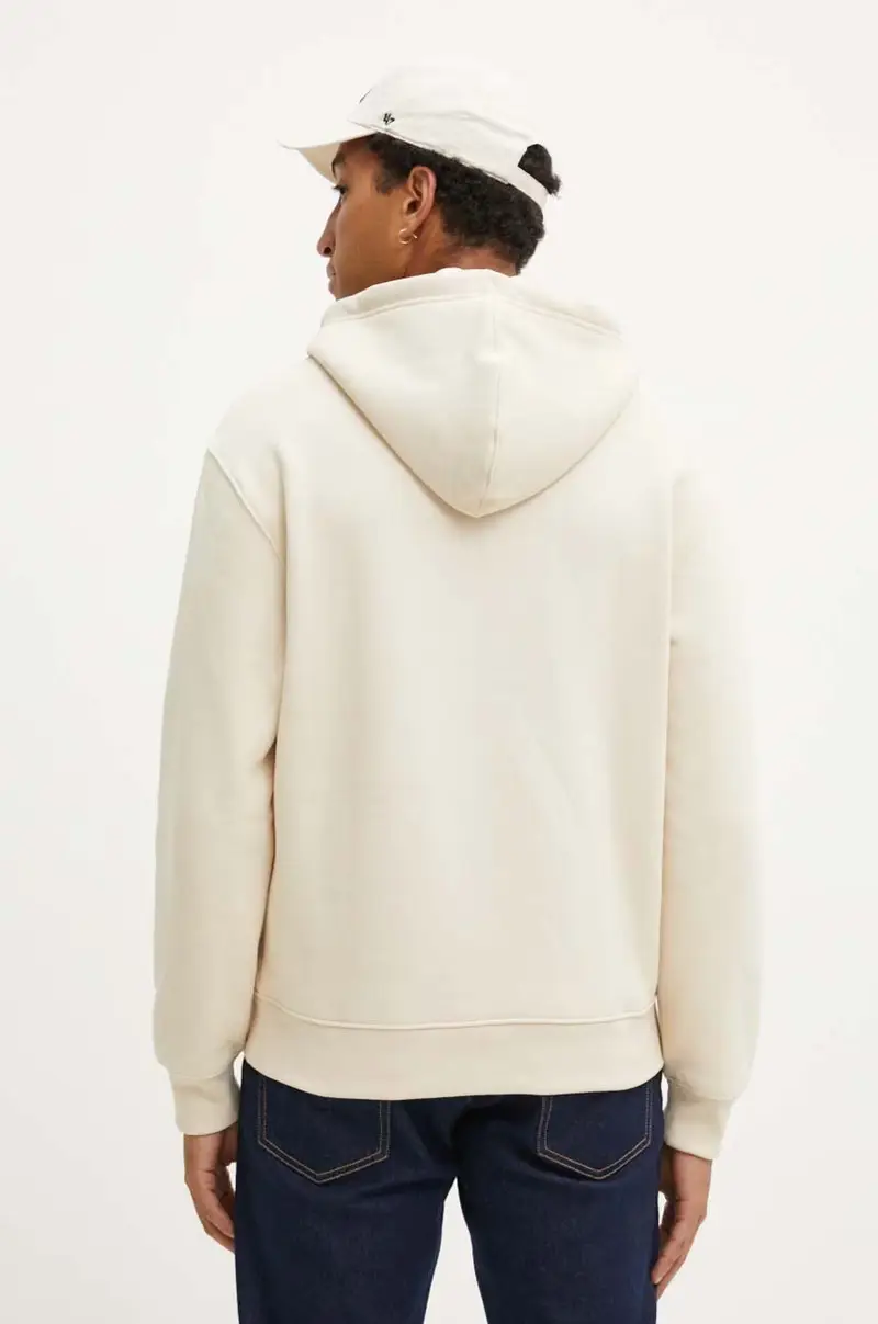 felpa uomo colore beige con cappuccio con applicazione M4YQ23 K9V31 miniatura 3