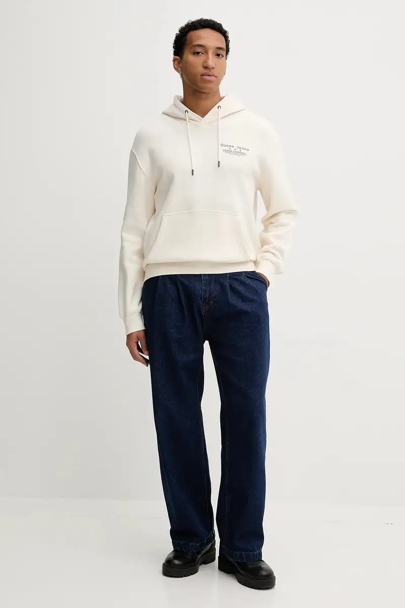 felpa uomo colore beige con cappuccio M5BQ27 K9V31 miniatura 2