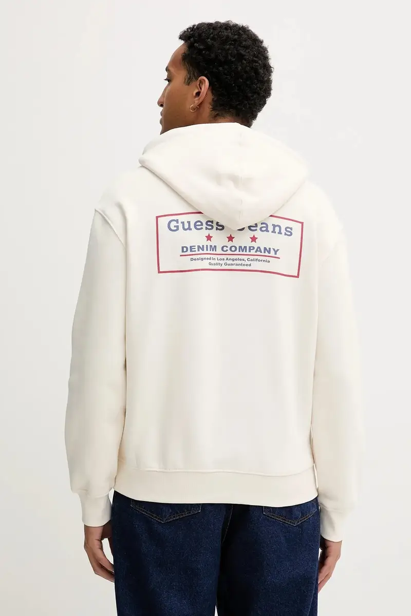 felpa uomo colore beige con cappuccio M5BQ27 K9V31 miniatura 3