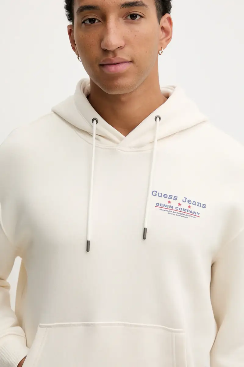 felpa uomo colore beige con cappuccio M5BQ27 K9V31 miniatura 4