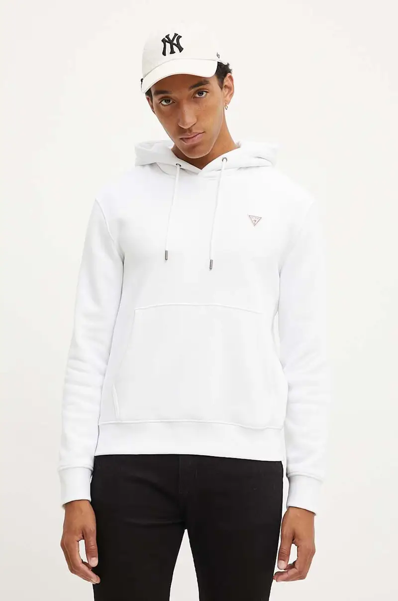 felpa uomo colore bianco con cappuccio M4YQ22 K9V31