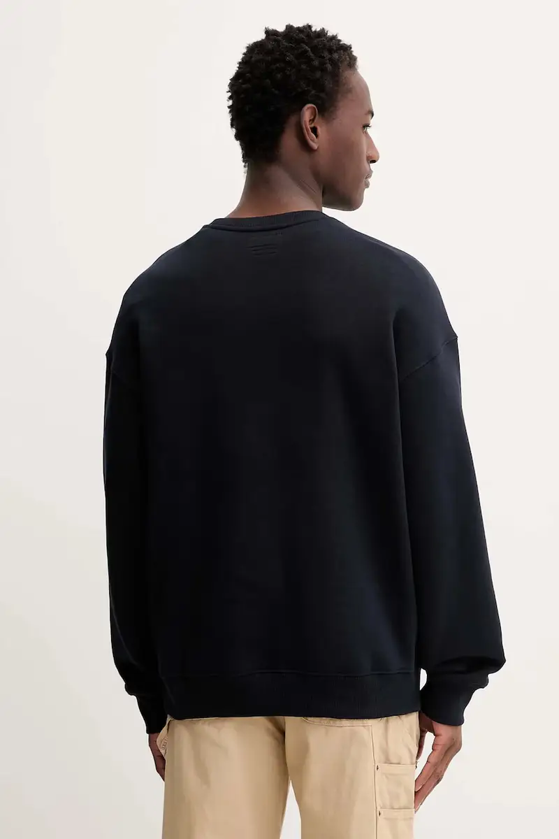 felpa uomo colore blu navy con applicazione M5BQ24 K9V31 miniatura 3